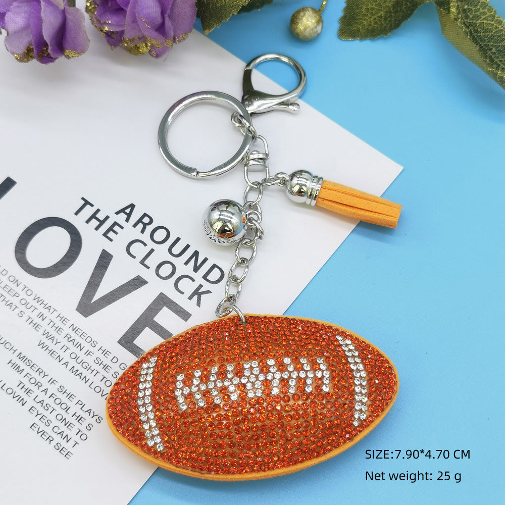 Wholesale Creative diamond baseball keychain